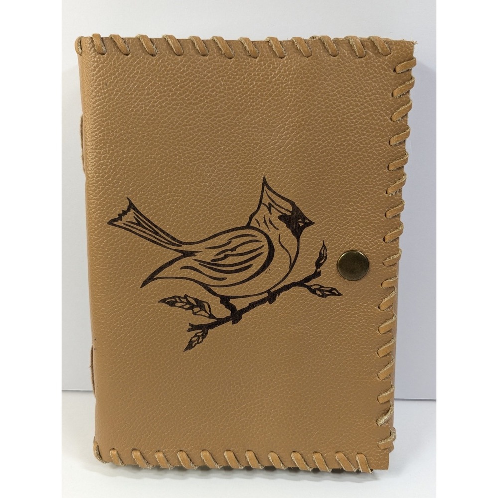 Leather Journal/Diary Cardinal Embroidered 200 Pg